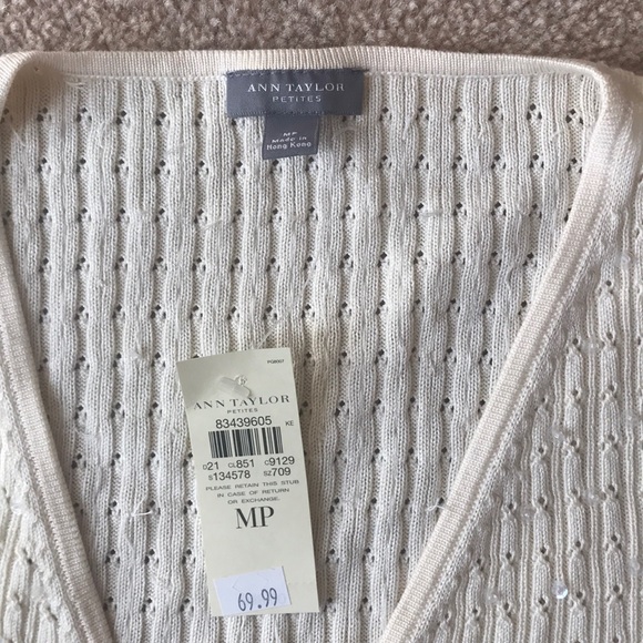 Ann Taylor off white sparkle sweater - Picture 2 of 5